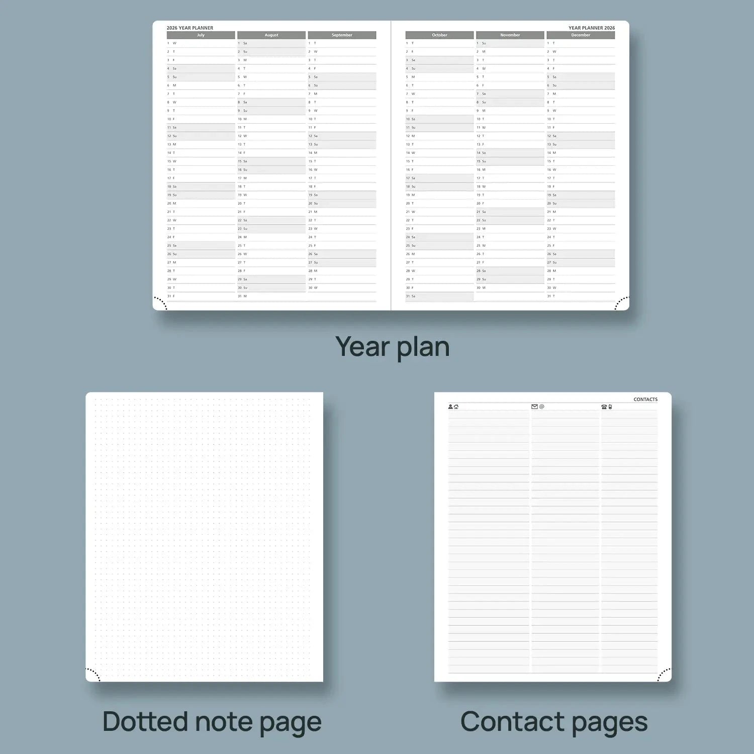 10.5x8.5 Weekly Planner 2026 Neo Color Calendar Planner