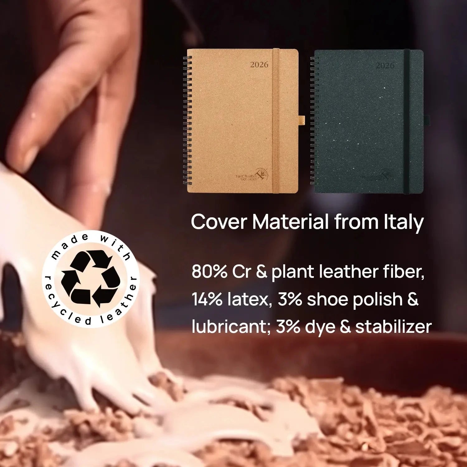 UK 6.5x8.5 Recycled Weekly Planner 2026 Spiral Hardcover