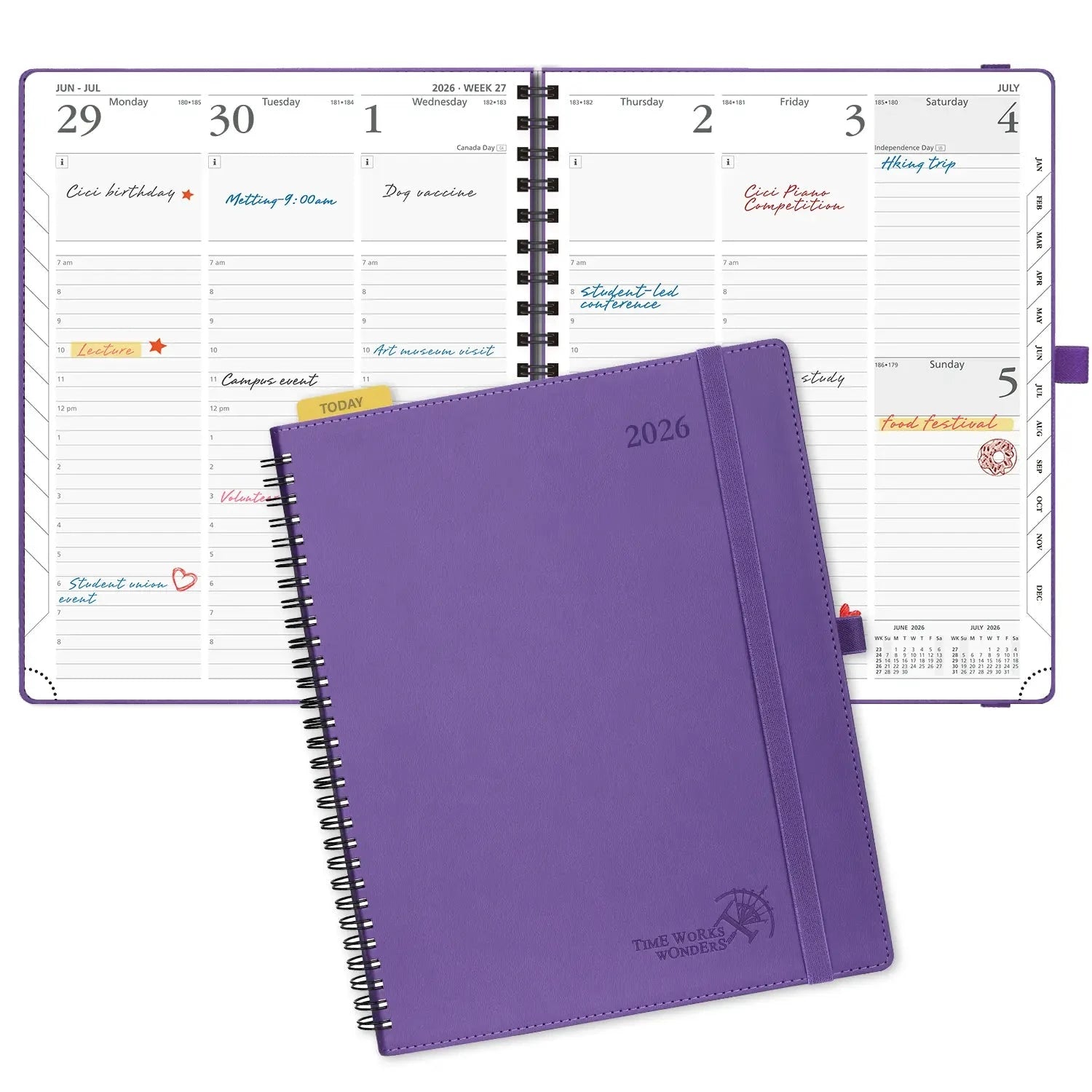 UK 8.5x10.5 Weekly Planner 2025 Spiral Soft Cover Calendar Planner