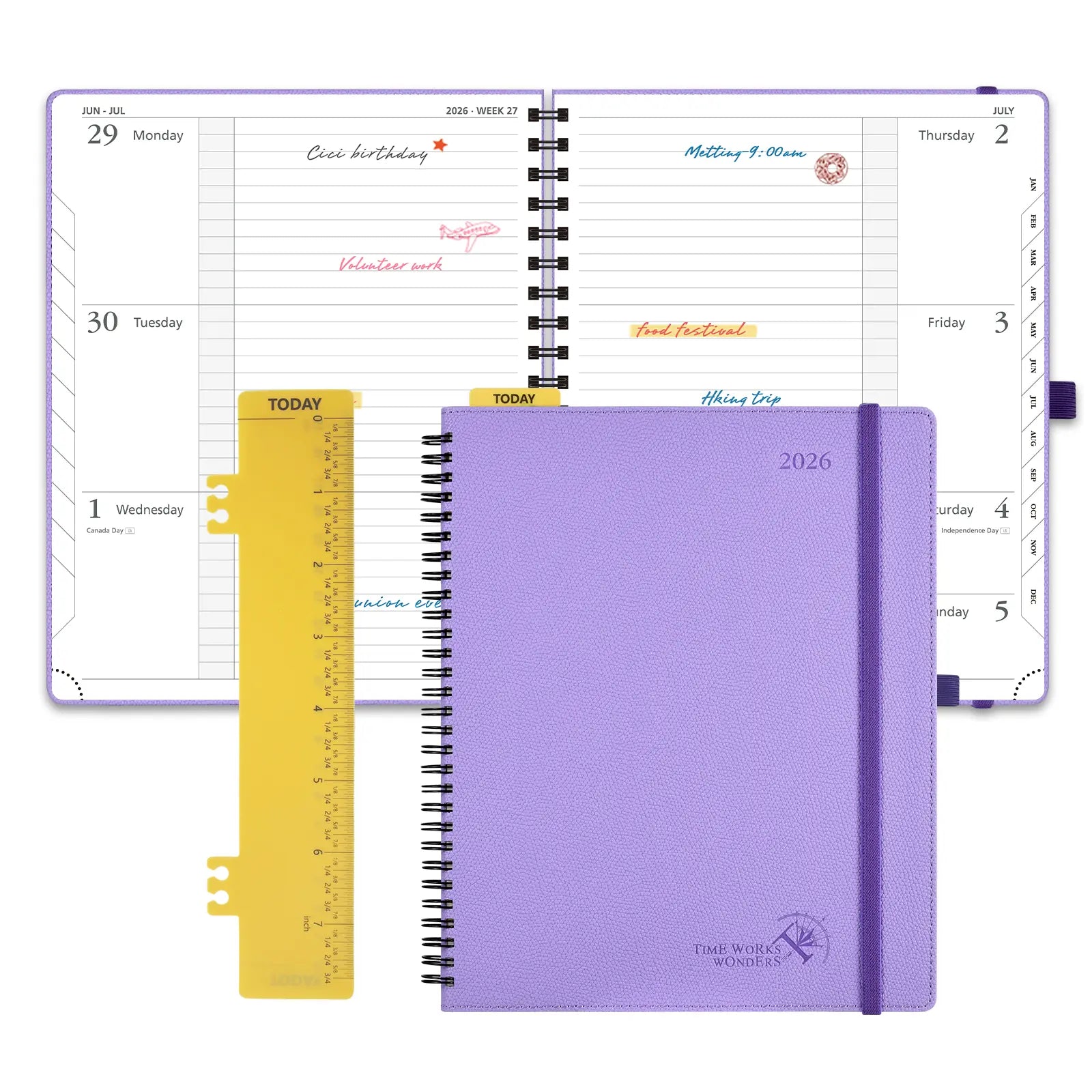 8.5x10.5 Weekly Planner 2026 Spiral Hardcover|Horizontal Layout