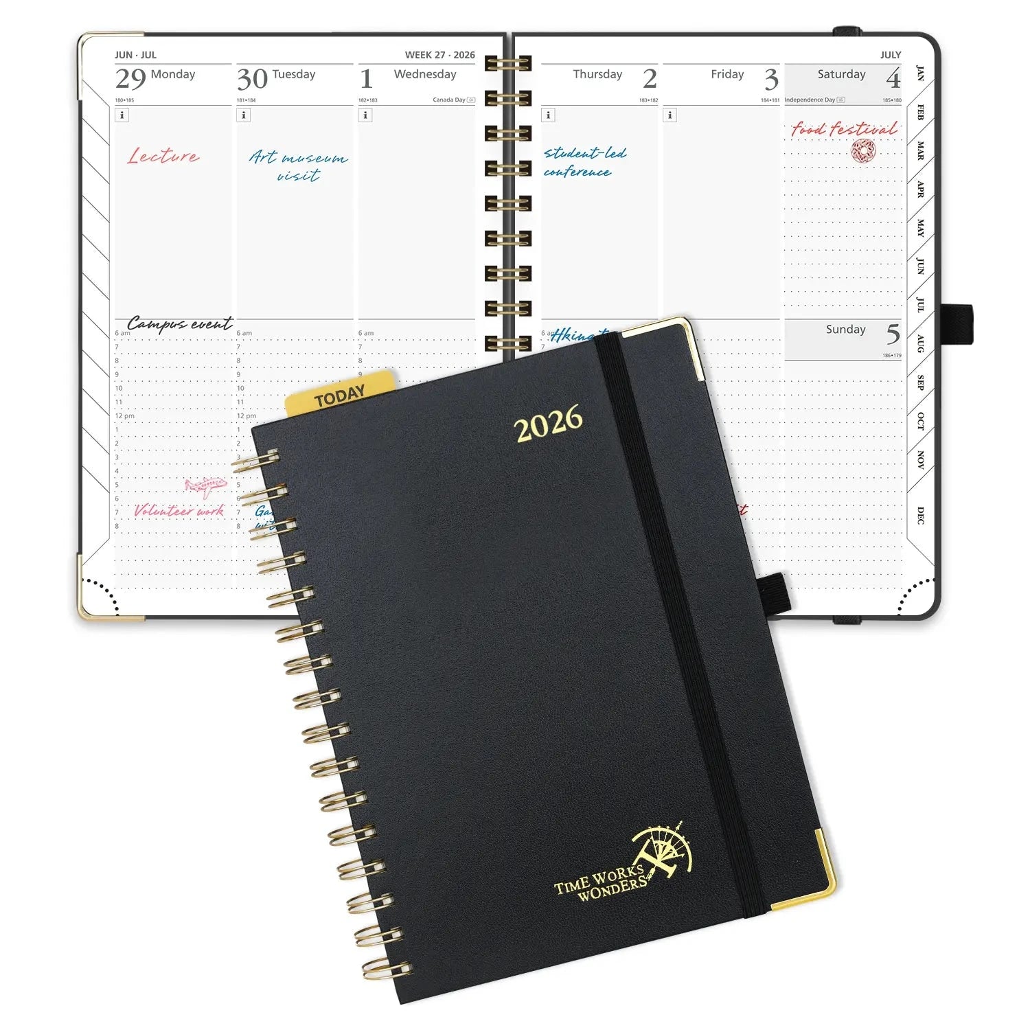 UK 8.5x6.25 Weekly Planner 2026 Spiral Hardcover Calendar Planner
