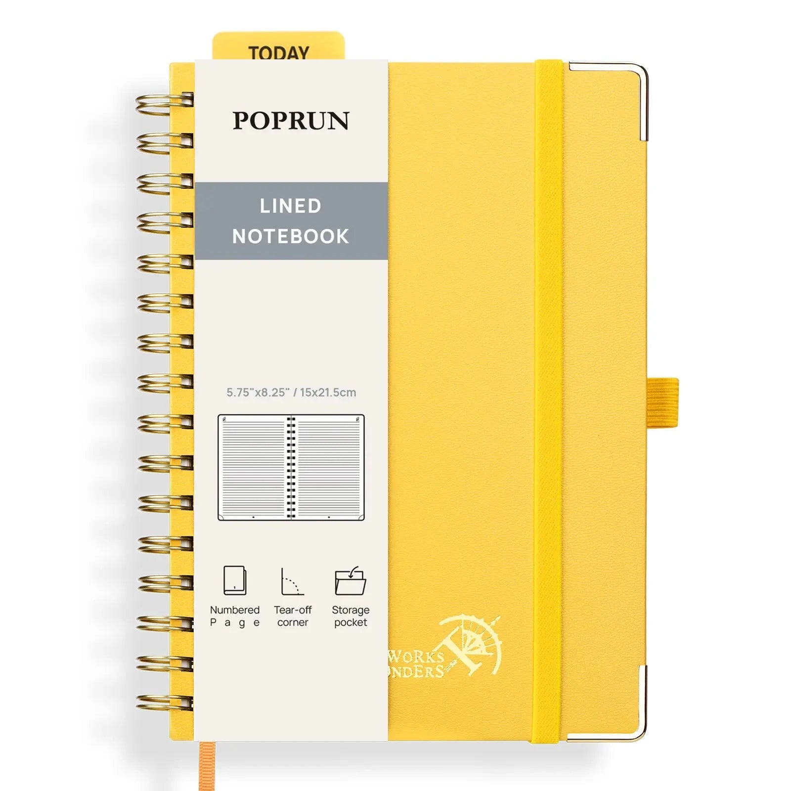 UK College Ruled Spiral Notebooks -Light Yellow