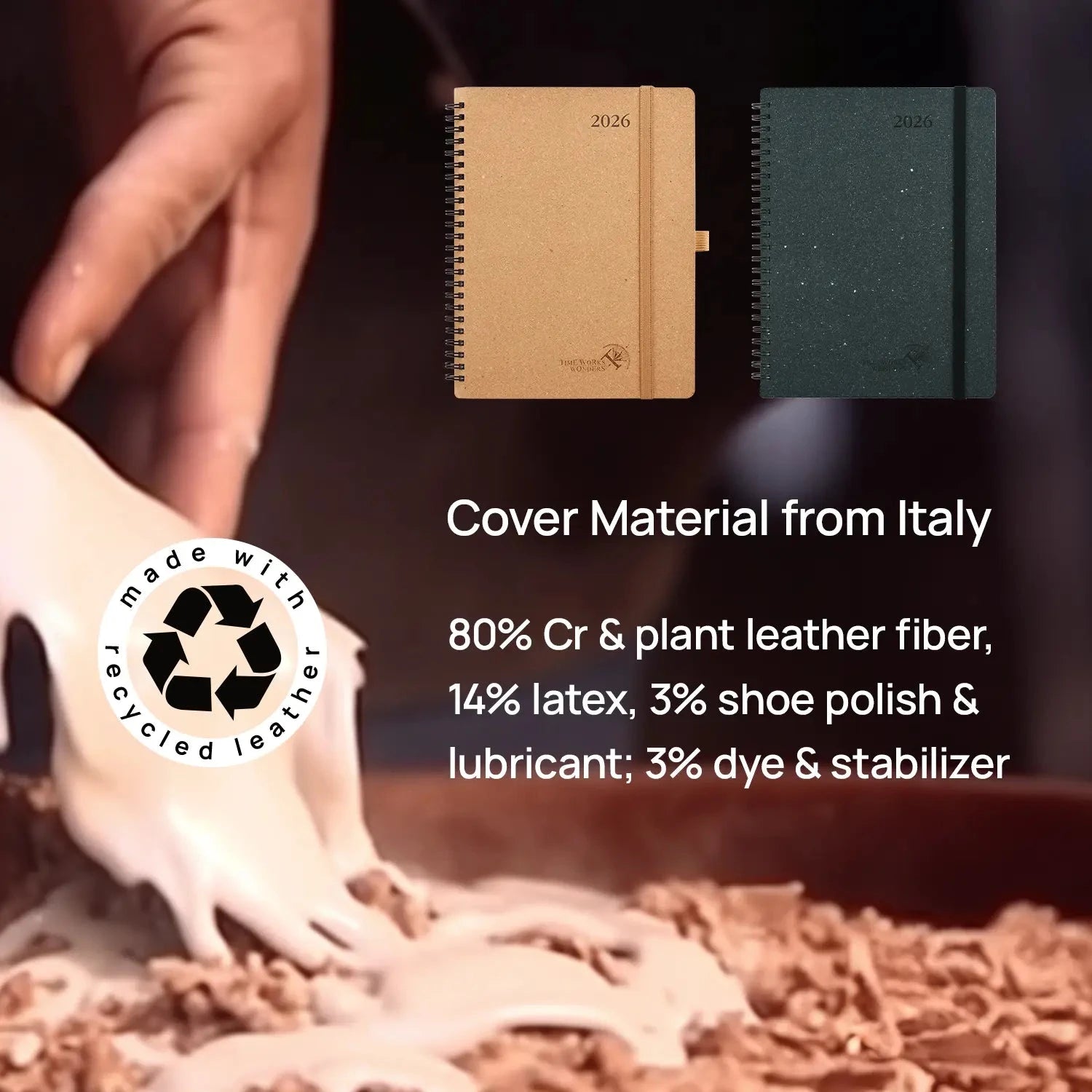 EU Medium Size Recycled Weekly Planner 2026 Spiral Hardcover