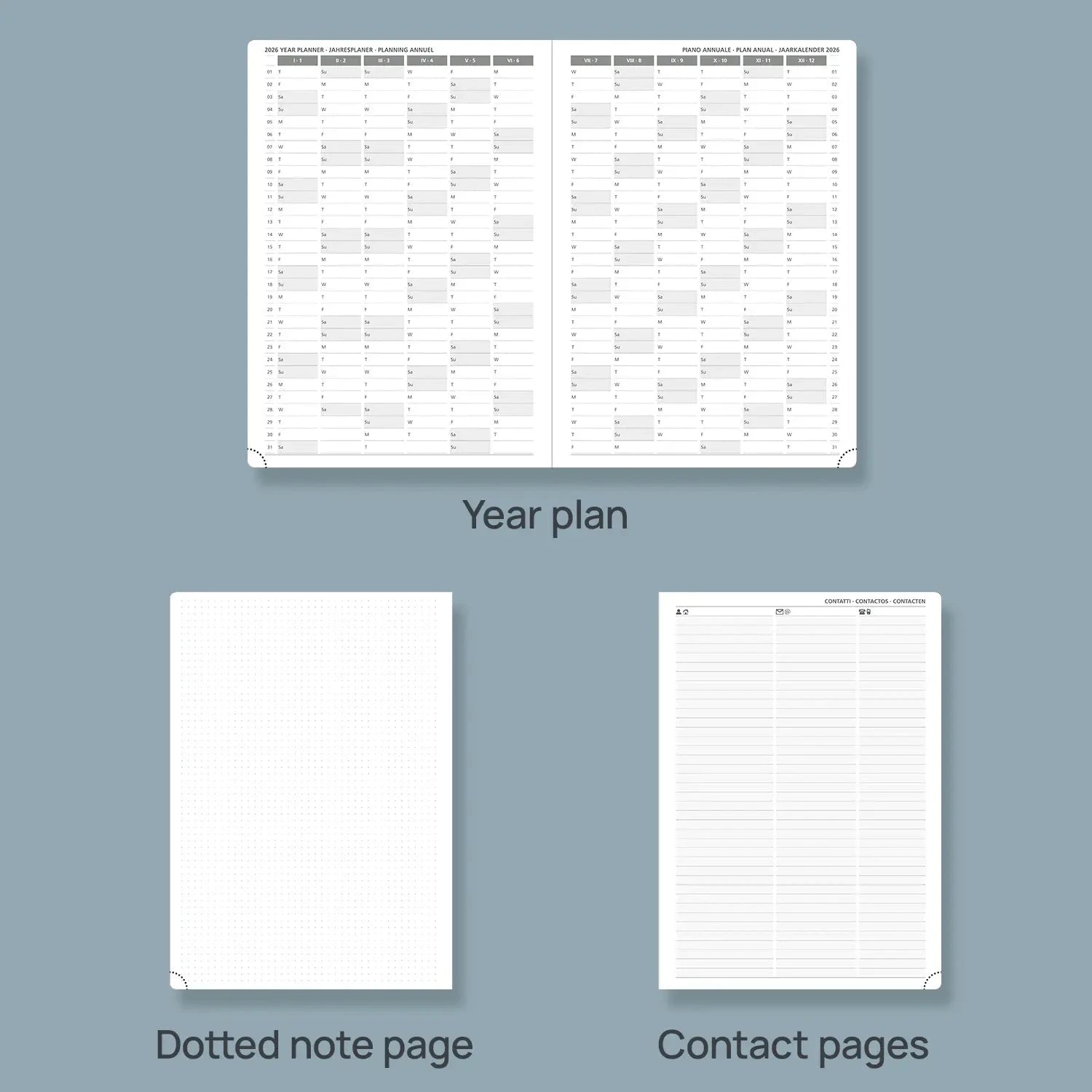 EU A4 Daily Planner 2026 Hard Cover Calendar Planner