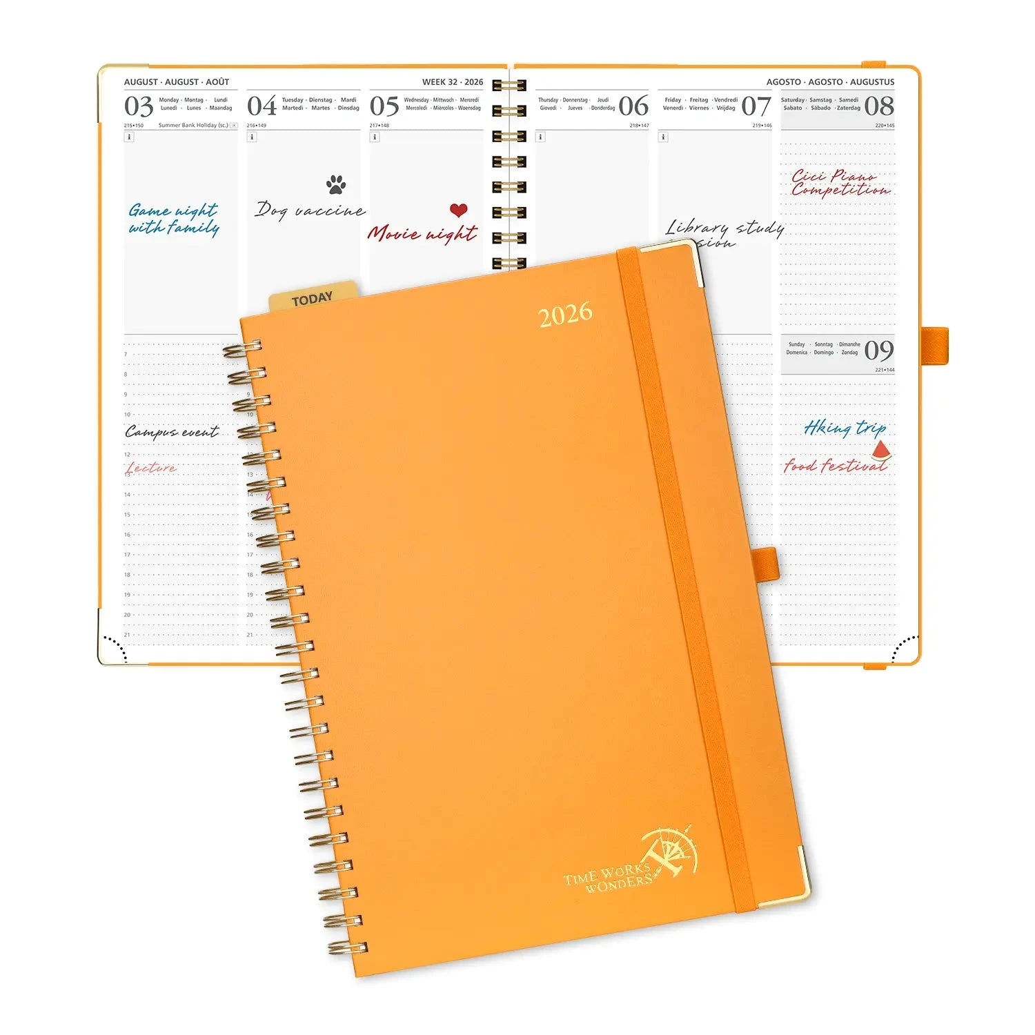 EU A4 Weekly Planner 2026 Spiral Calendar Planner