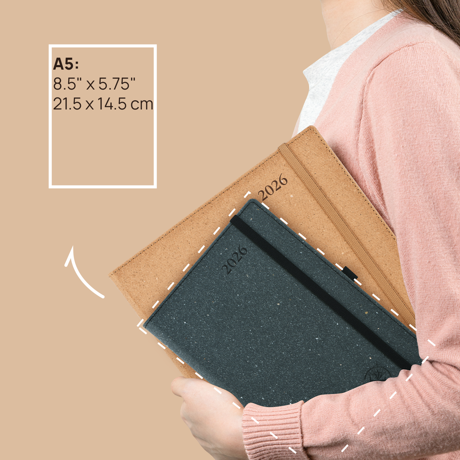 EU A5 Recycled Daily Planner 2026 Hardcover