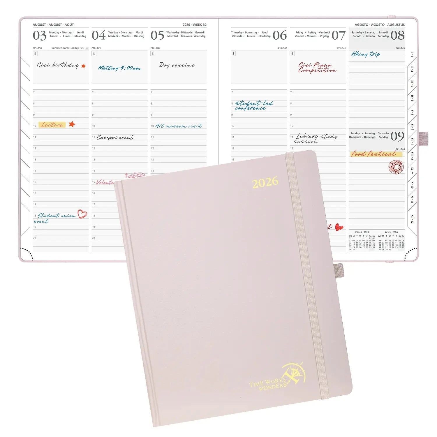 EU Large Size Weekly Planner 2026 Hardcove Calendar Planner