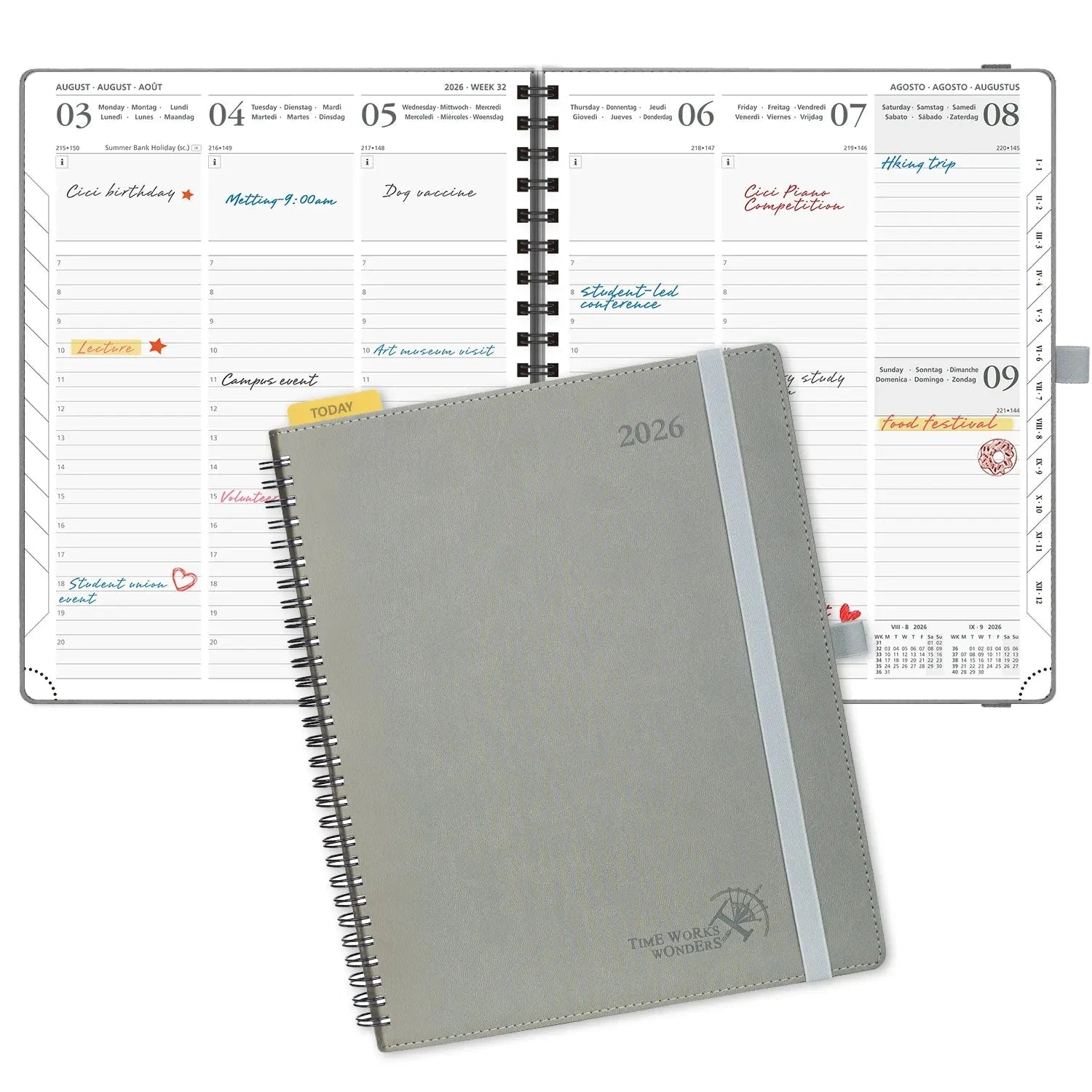 EU Large Size Weekly Planner 2026 Spiral Soft Cover Calendar Planner