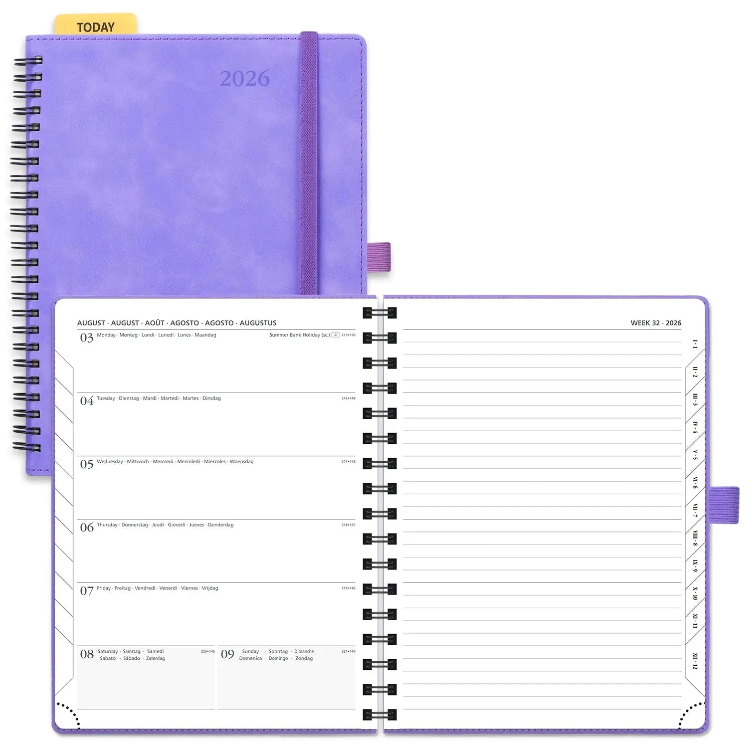 EU Medium Size Weekly Planner 2026 Spirale Softcover Calendar Planner
