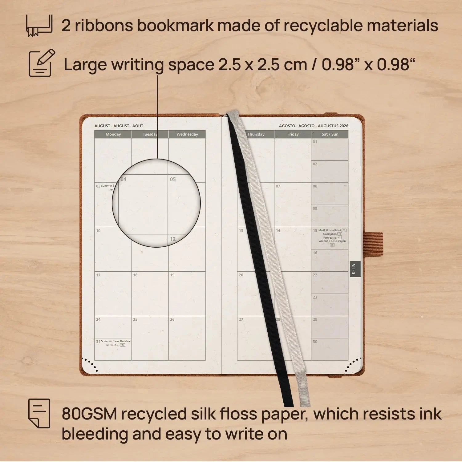 EU Pocket Recycled Weekly Planner 2026 Hardcover