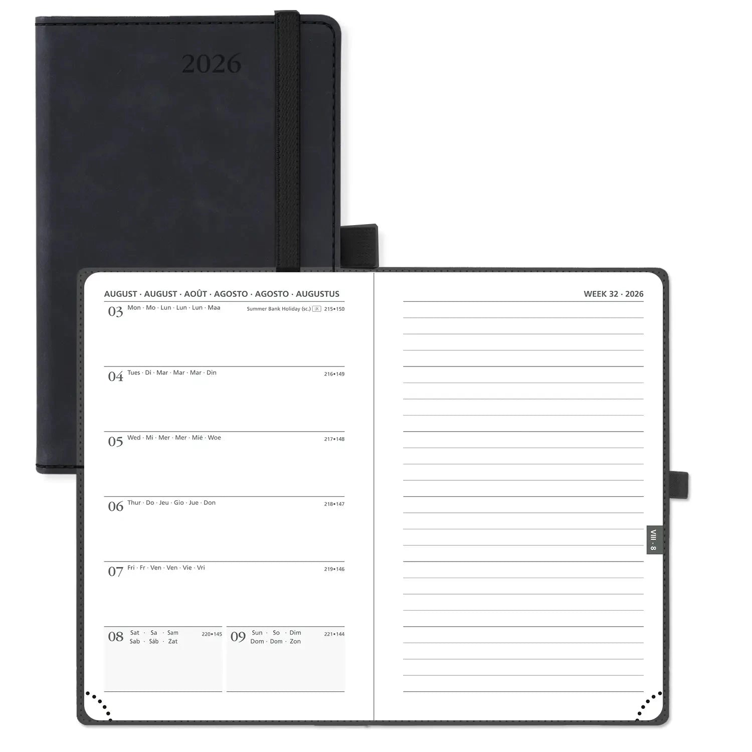 EU Small Size Weekly Planner 2026 Soft Cover Calendar Planner
