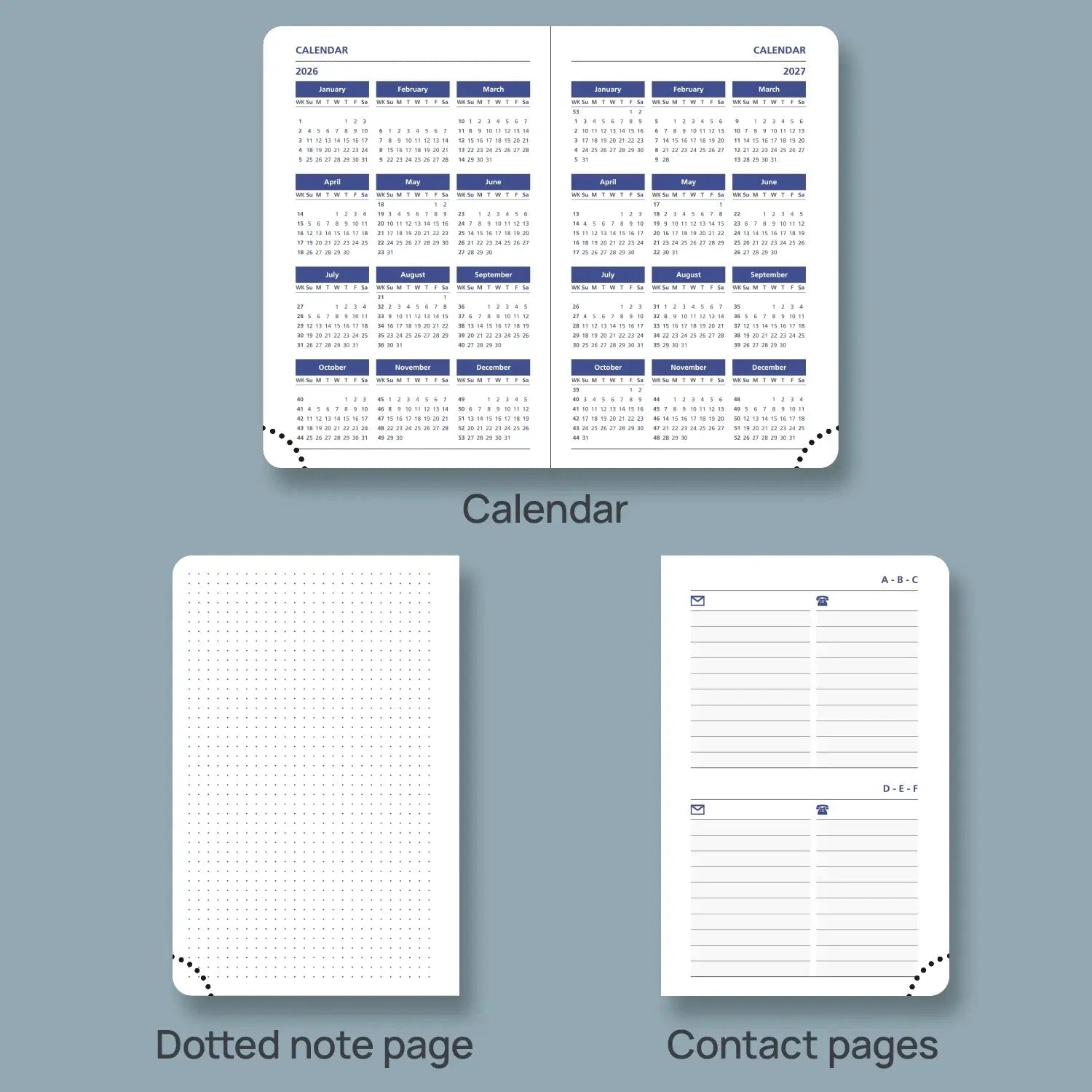 UK Mini Size Weekly Planner 2026 Soft Cover Calendar Planner