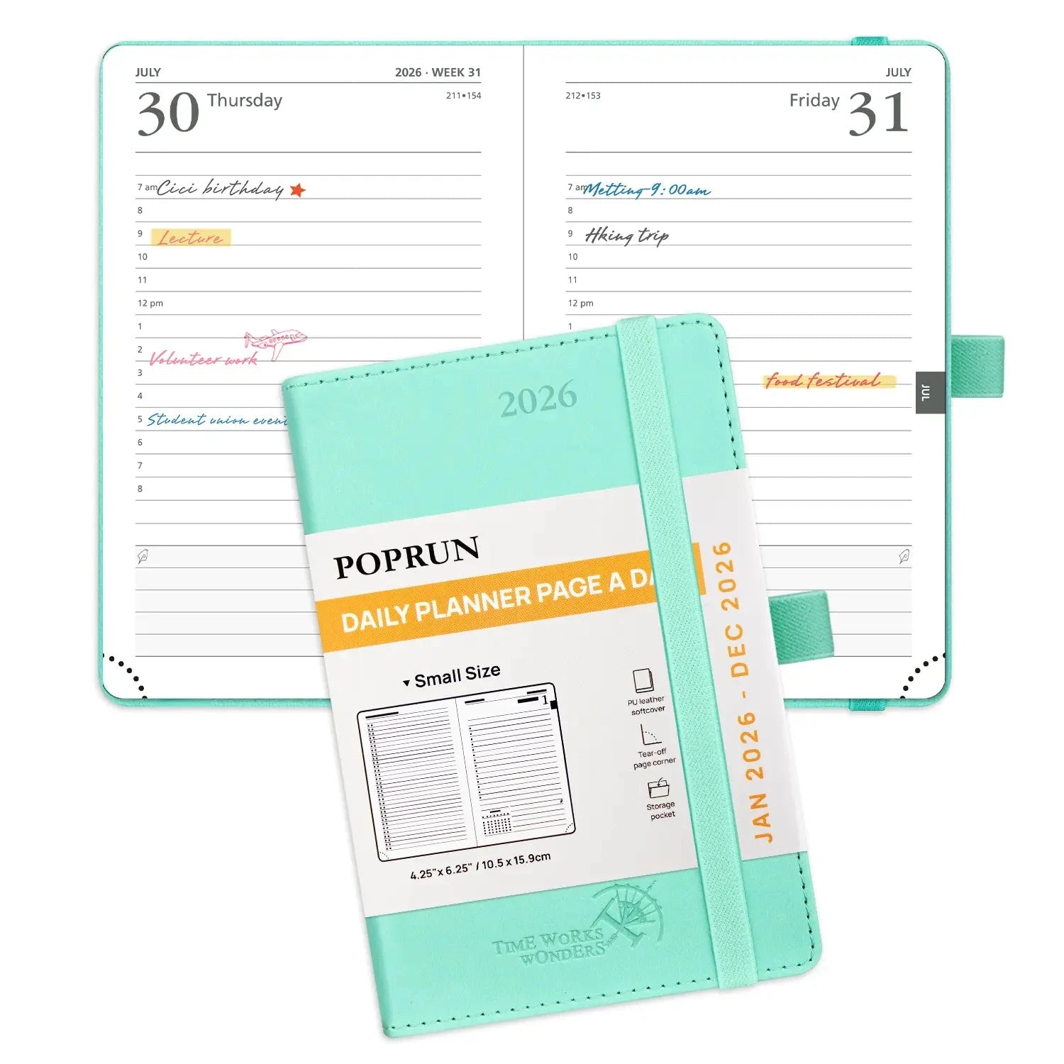 Pocket Daily Planner 2026 Softcover Calendar Planner