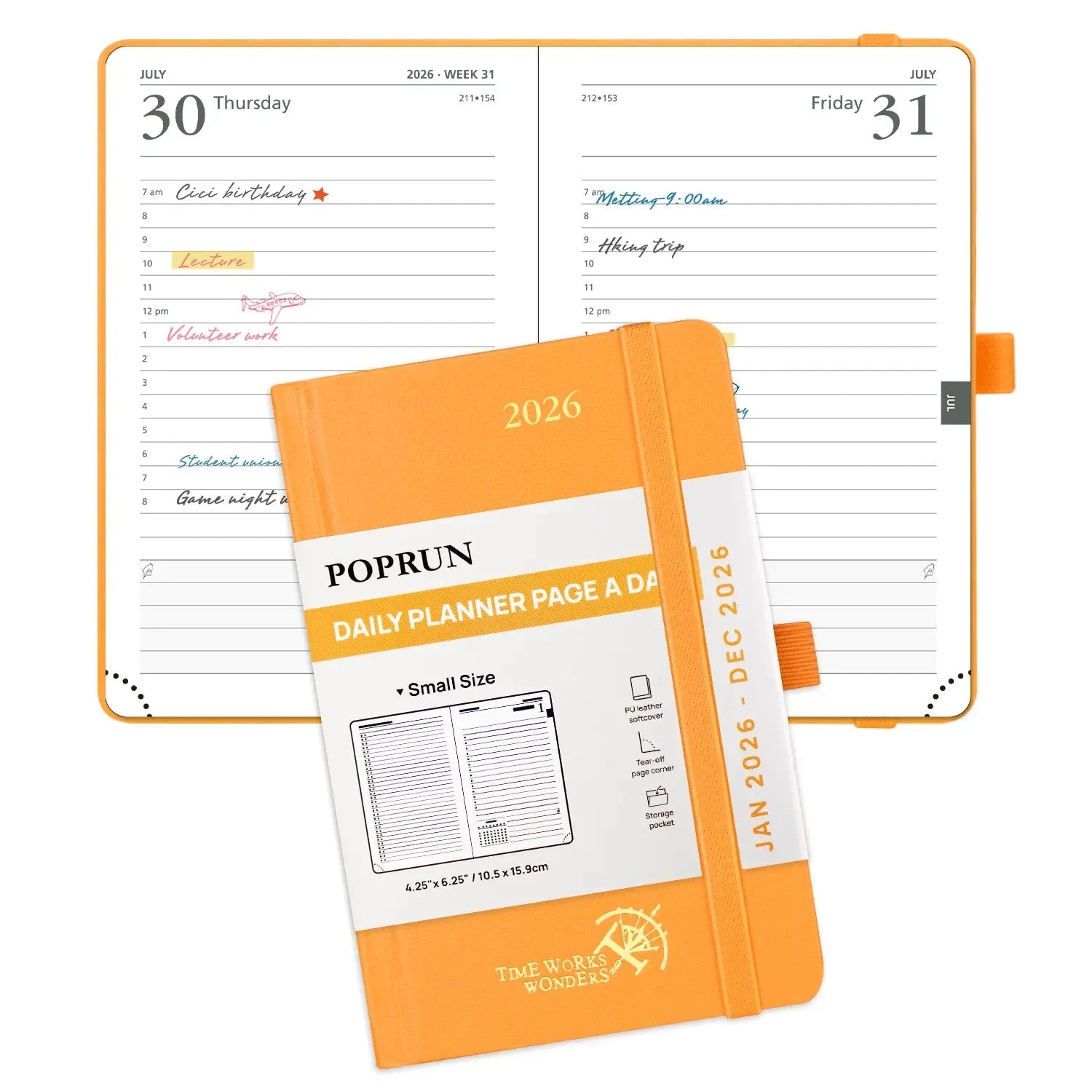 Pocket Size Daily Planner 2026 Premium Hard Cover
