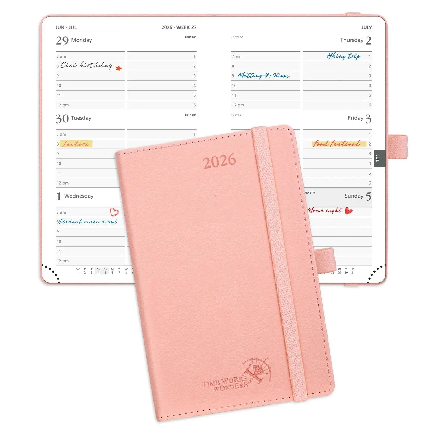 Pocket Size Weekly Planner 2026 Soft Cover Calendar Planner