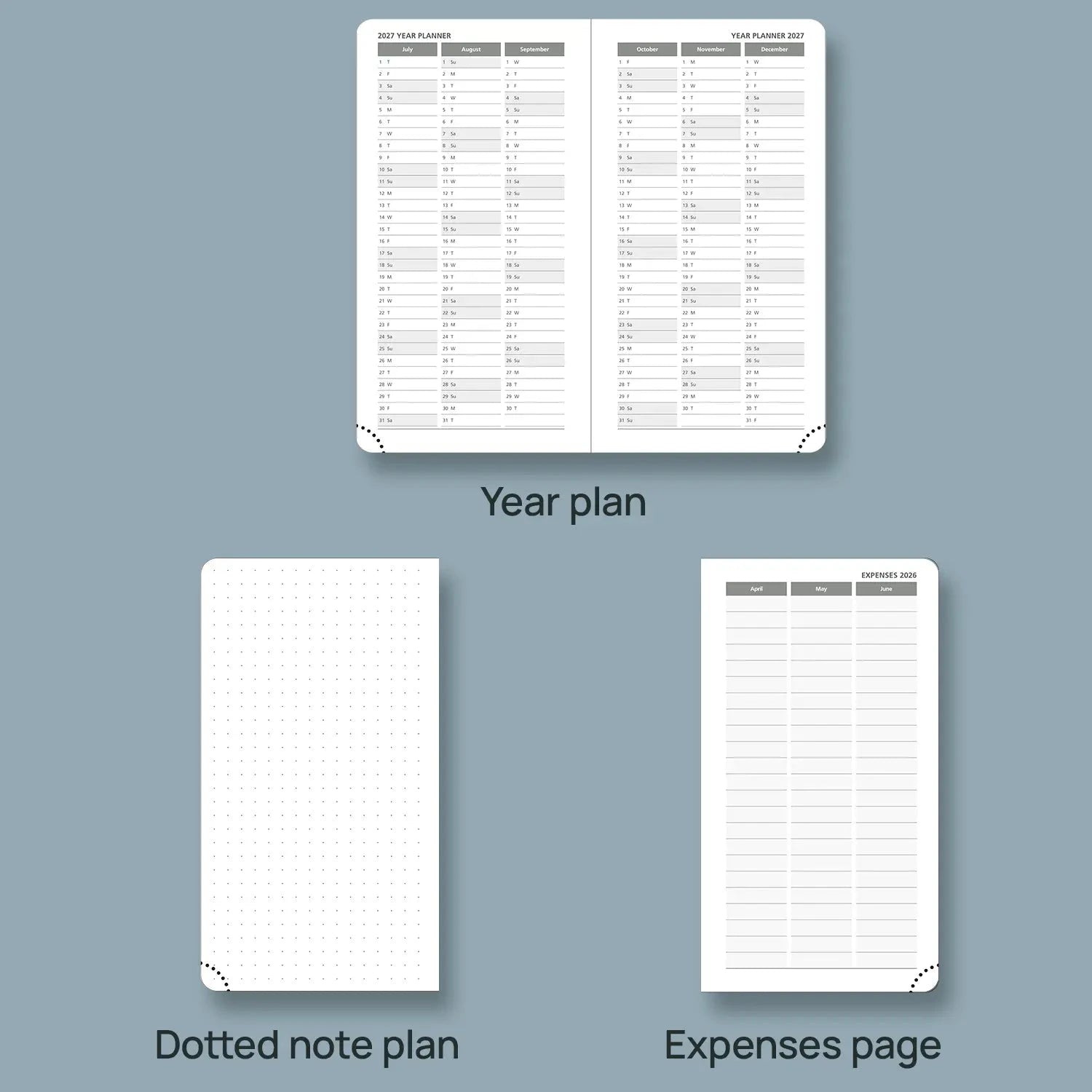 Pocket Size Weekly Planner 2026 Hard Cover Calendar Planner