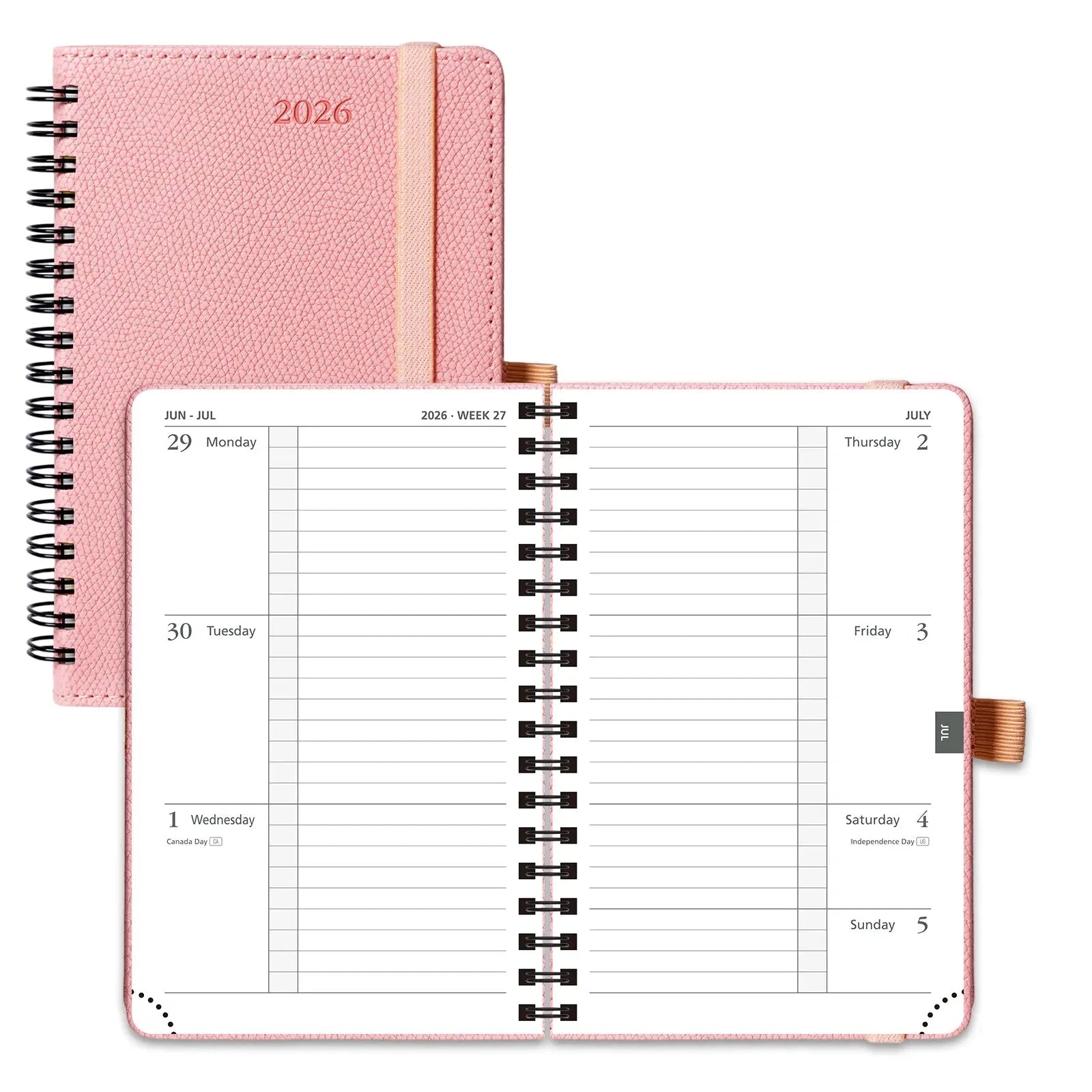Pocket Weekly Planner 2026 Spiral Hardcover|Horizontal Layout