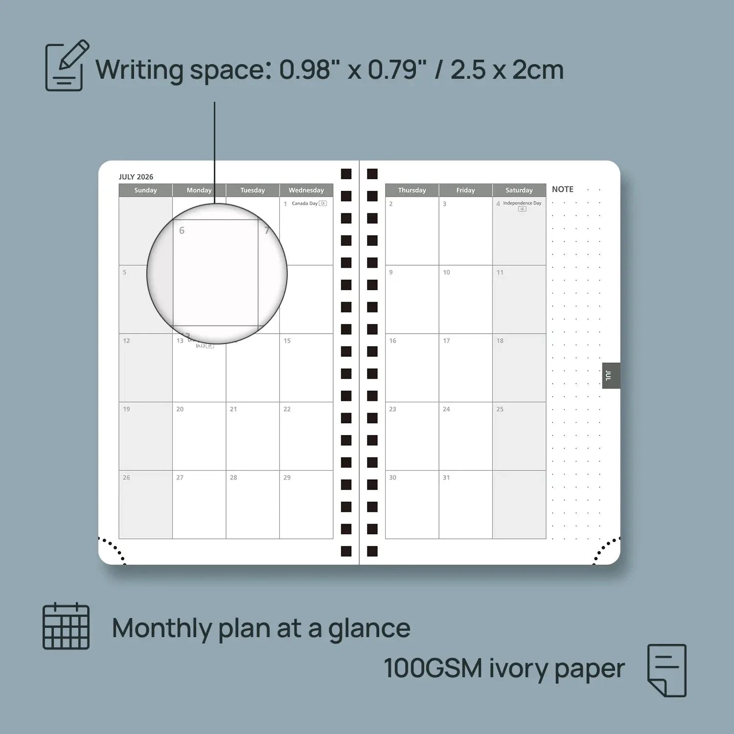 Small Size Weekly Planner 2026 Spiral Soft Cover Calendar Planner