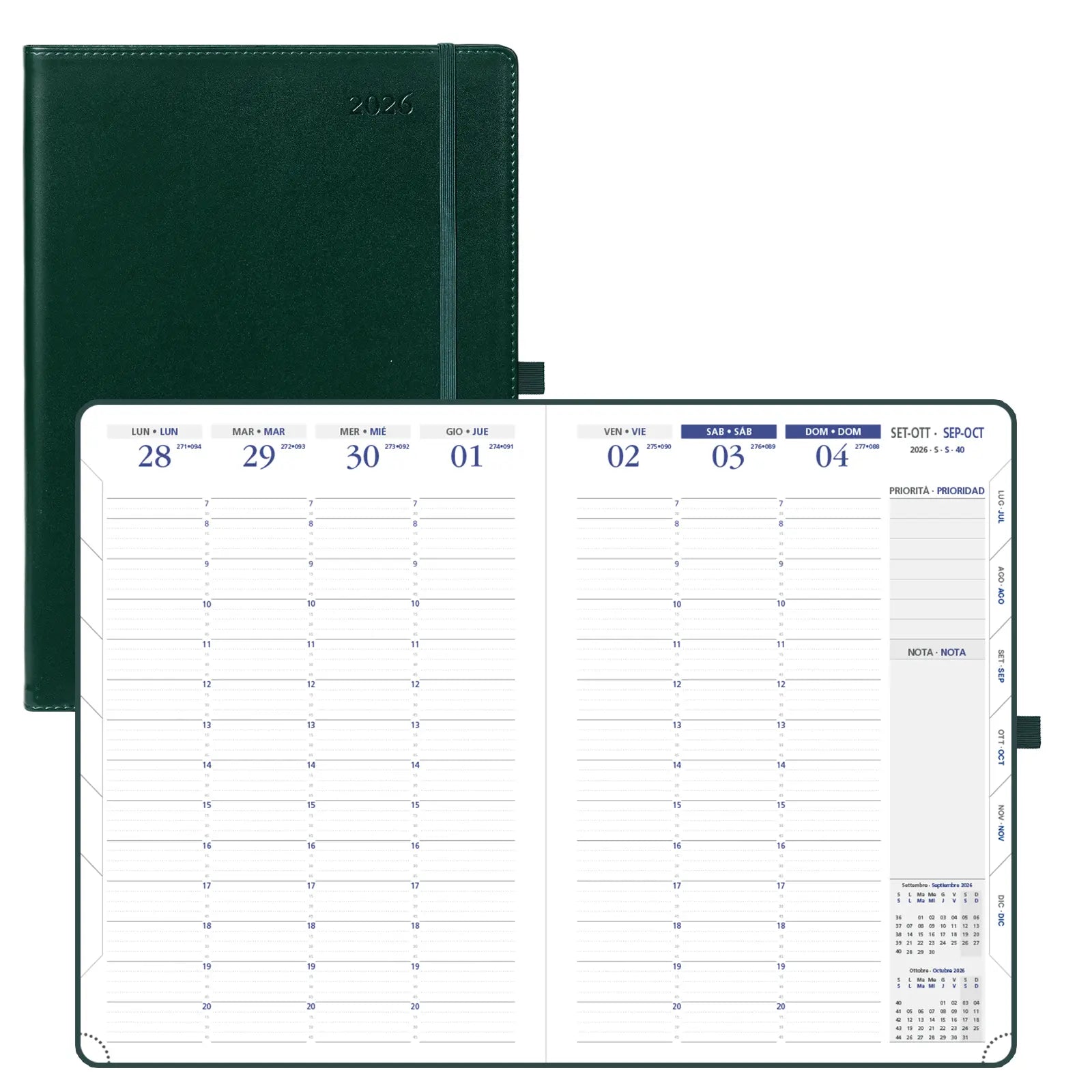Spanish A4 Weekly Planner 2026 Softcover | 15-Minute Intervals