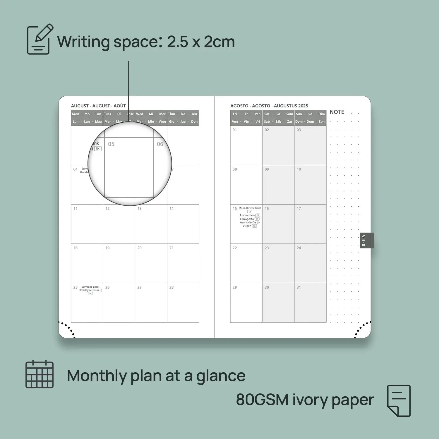 UK 2025-2026 Classic Weekly Academic planner Small Size