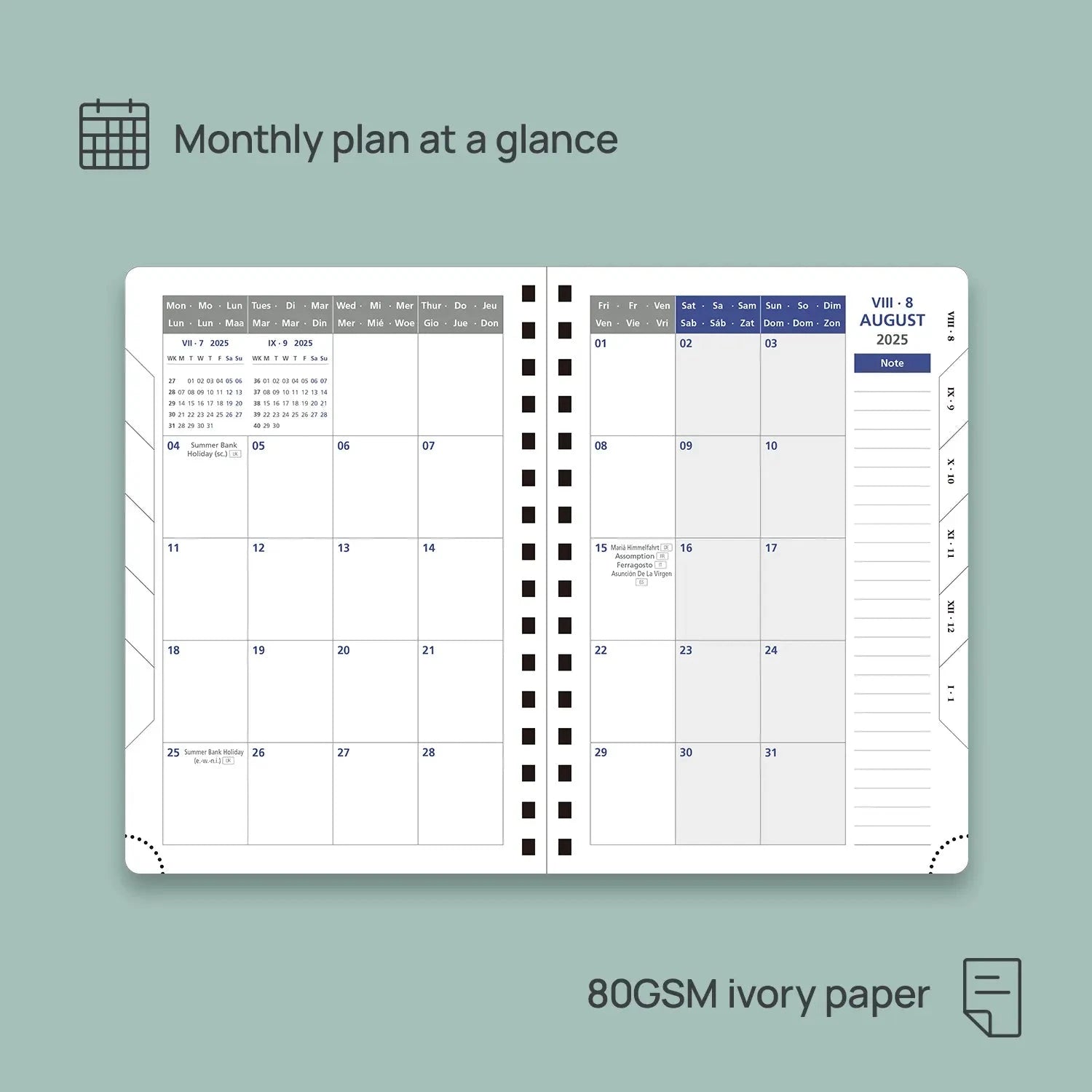 EU 2025-2026 O-Wire Hardcover Daily Academic Planner A5