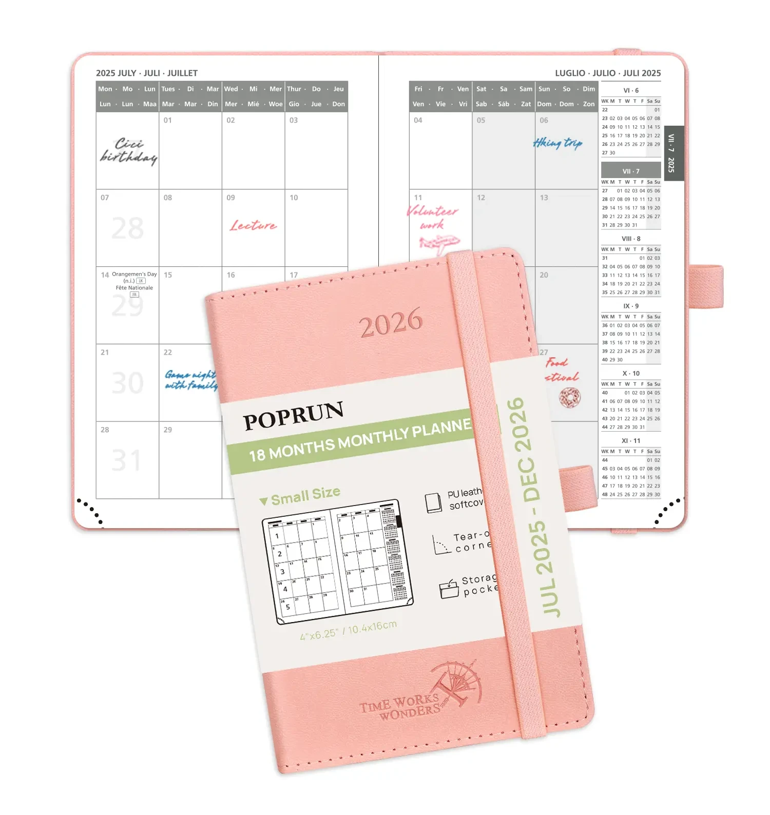 EU 2025-2026 Softcover Monthly Academic Planner Small Siz