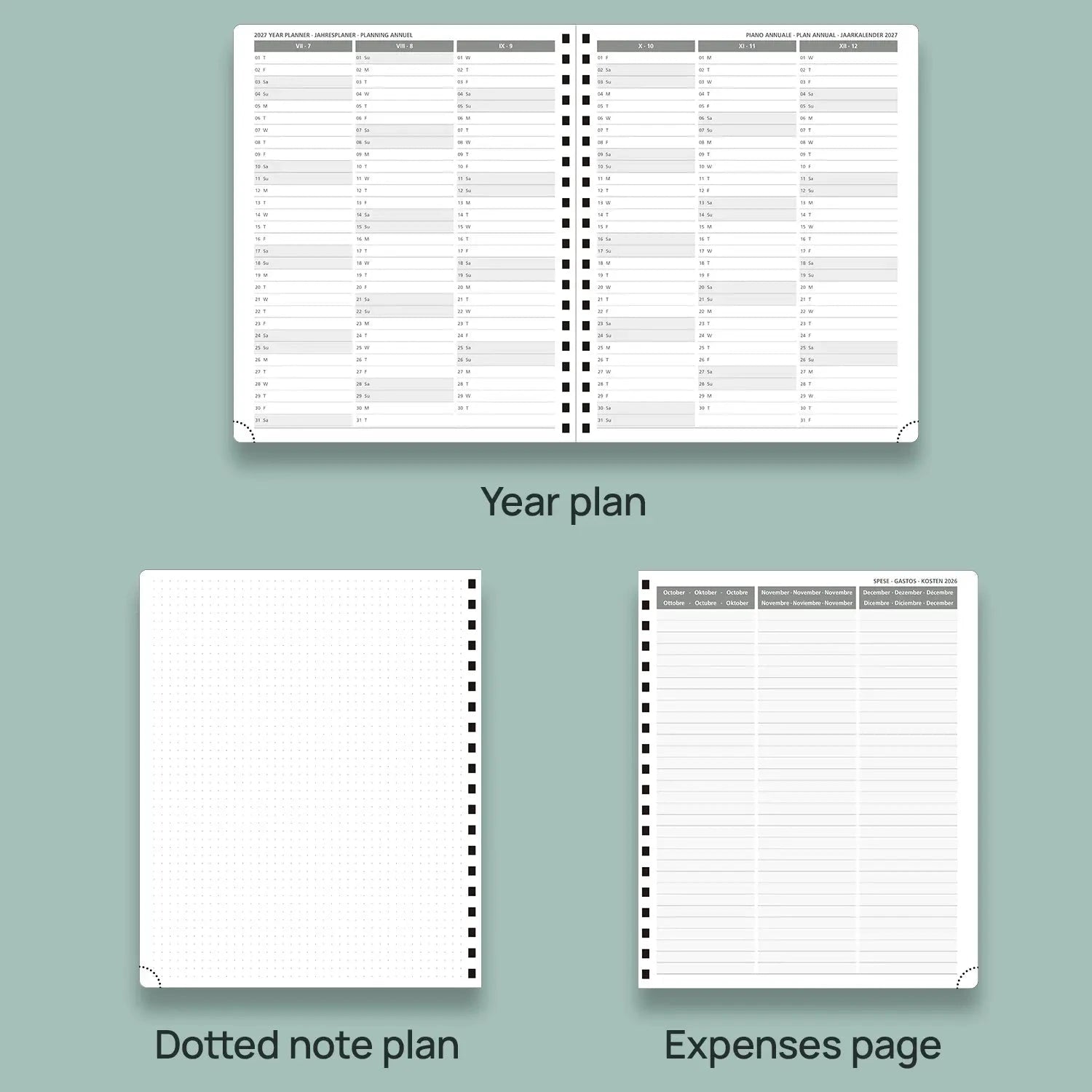 EU 2025-2026 Weekly Academic Planner Large Size 26.5 x 21.5 cm