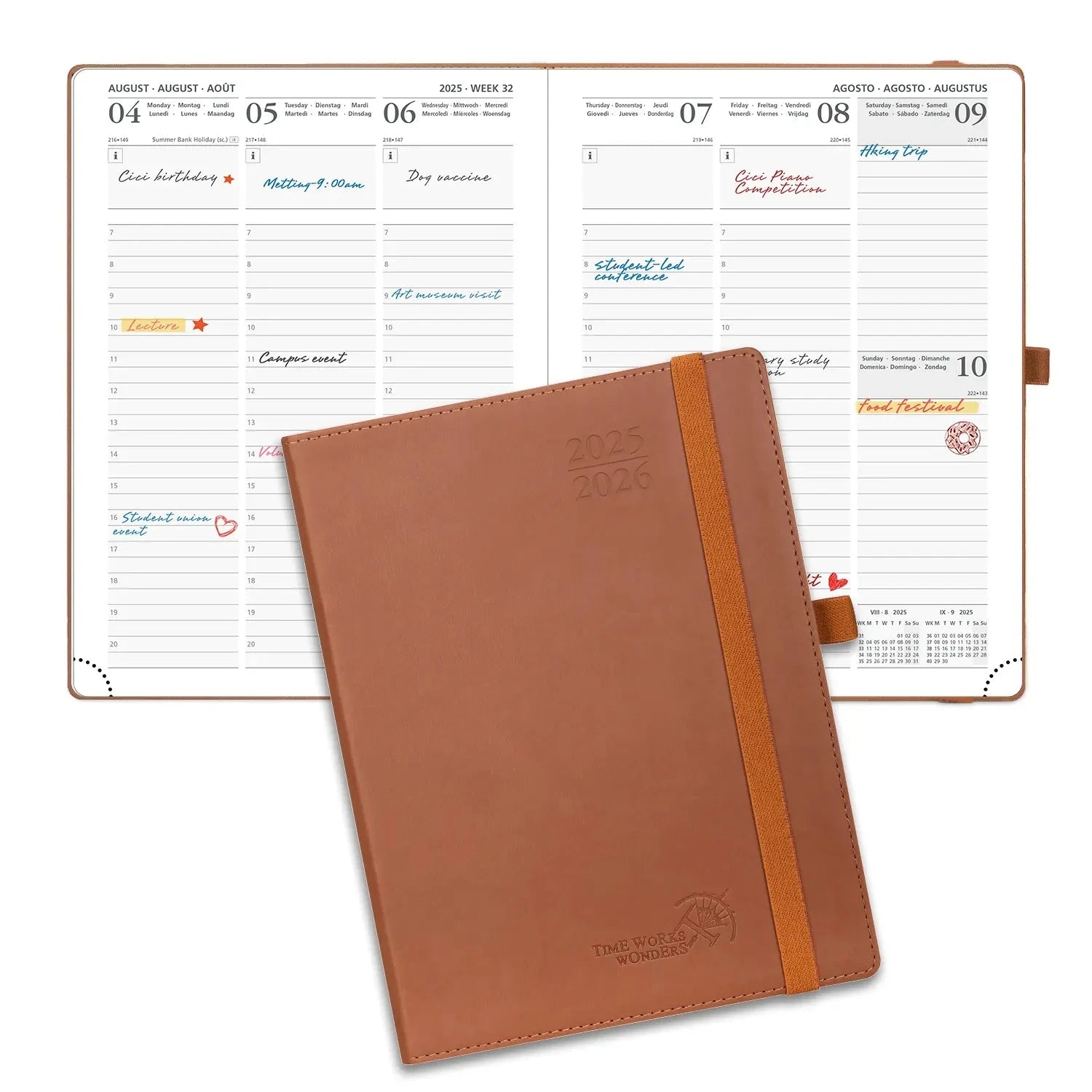 EU 2025-2026 Weekly Academic Planner Medium Szie 22.5 x 16.5 cm