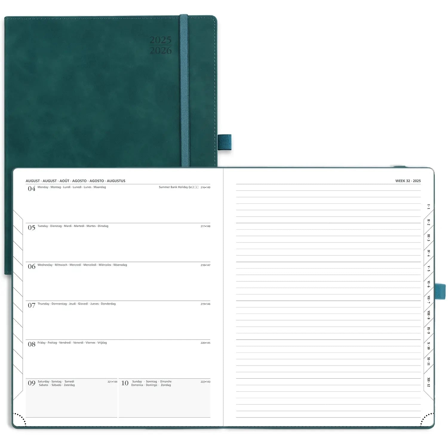 EU 2025-2026 Weekly Academic Planner Neo Color Large Size