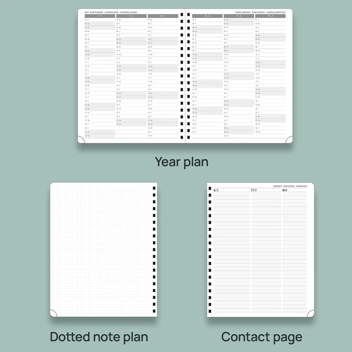 EU 2025-2026 Weekly Academic Planner O-Wire Hardcover A4